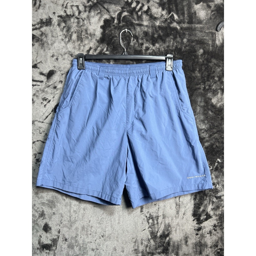 Columbia Omni Shade Fishing Hiking Shorts Men's Large‎ Blue Outdoor